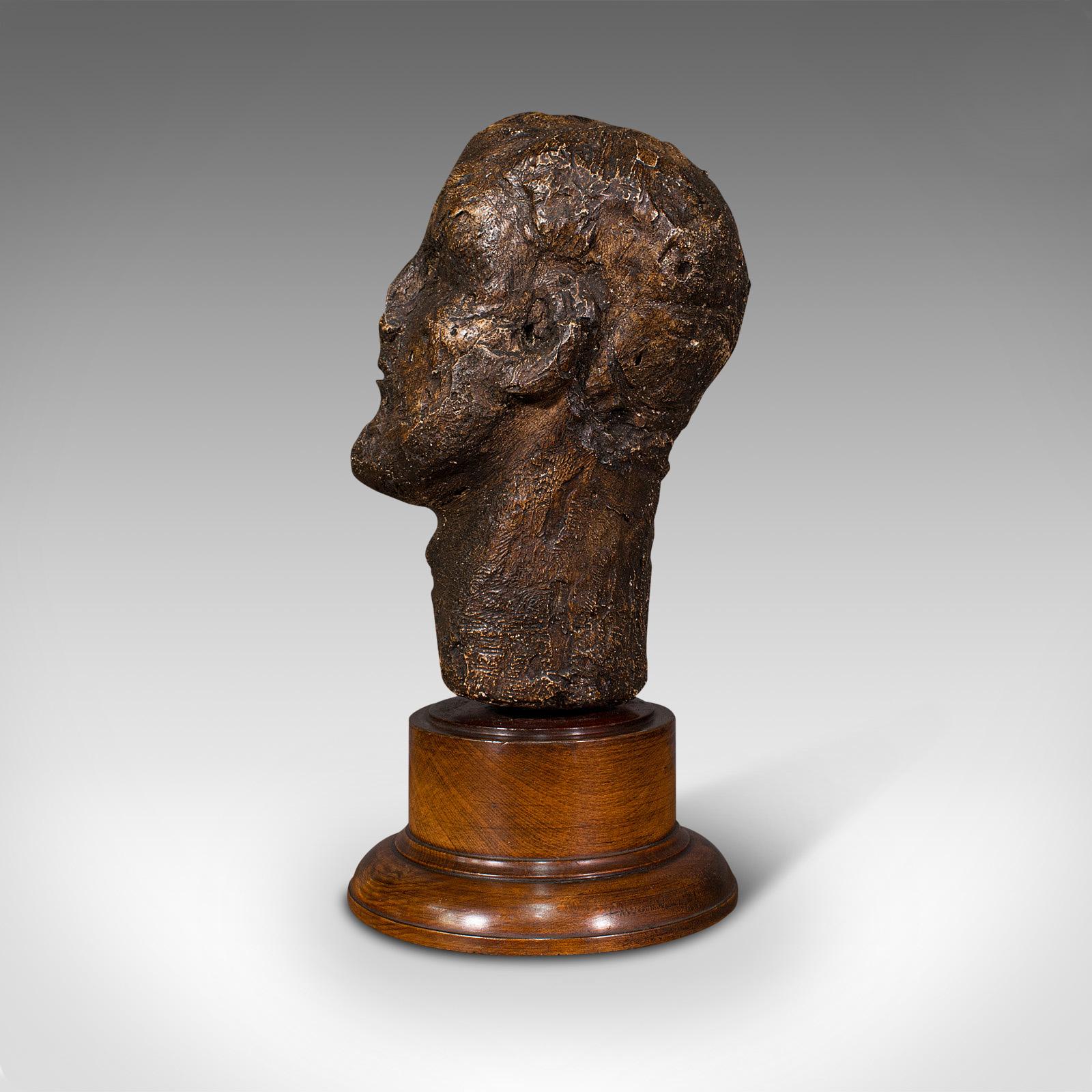 Oak Antique Male Portrait Bust, Continental, Plaster, Sculpture, Victorian, C.1860