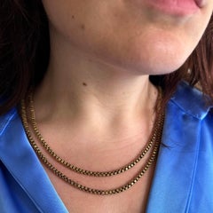 Antique Maltese Gran Spinat 18 Karat Gold Stars Link Long Chain, circa 1830