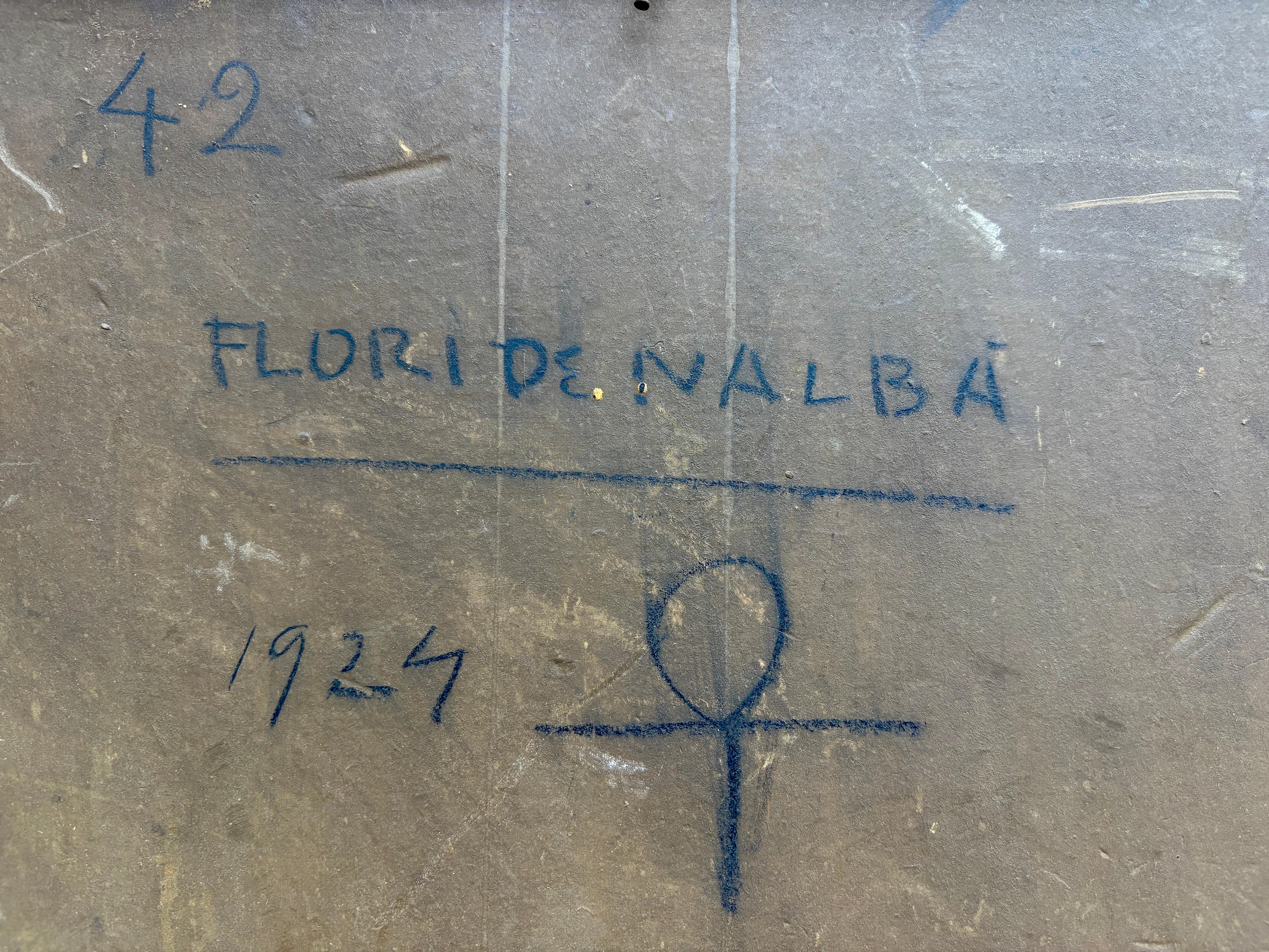 Ancienne peinture à l'huile maltaise d'une nature morte florale datée de 1923 en vente 11