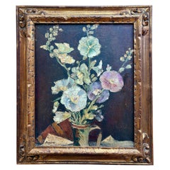 Antique East European Oil Painting of Floral Still-Life Dated 1923
