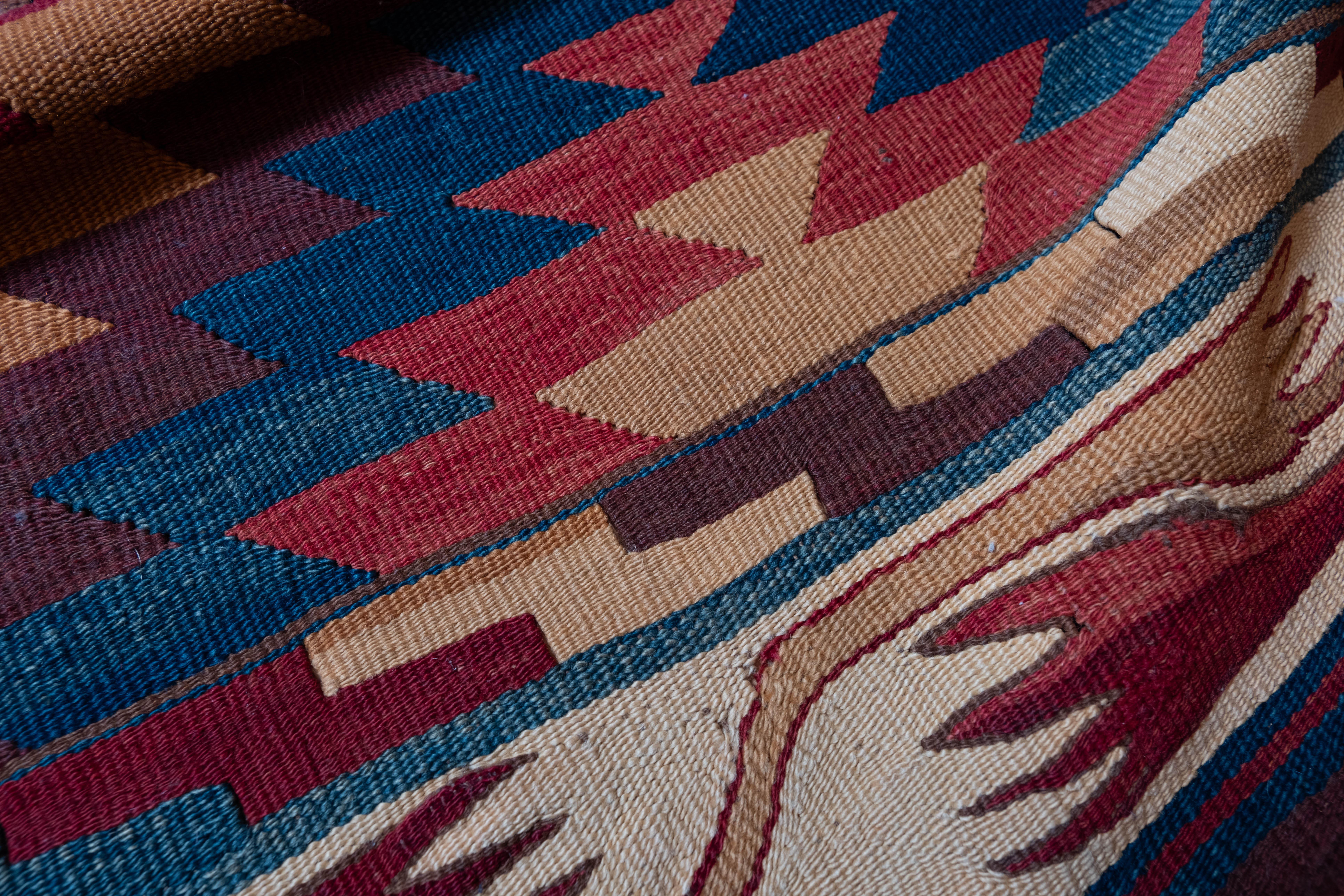 20th Century Antique Manastir Kilim Northwest Anatolian Old Rug Turkish Carpet For Sale