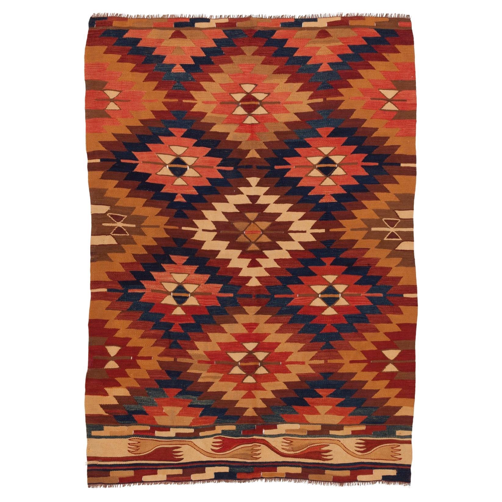 Antique Manastir Kilim Northwest Anatolian Old Rug Turkish Carpet For Sale