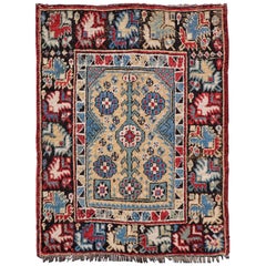 Antique Manastir Rug with Floral Medallion Design 3'3 x 4'6