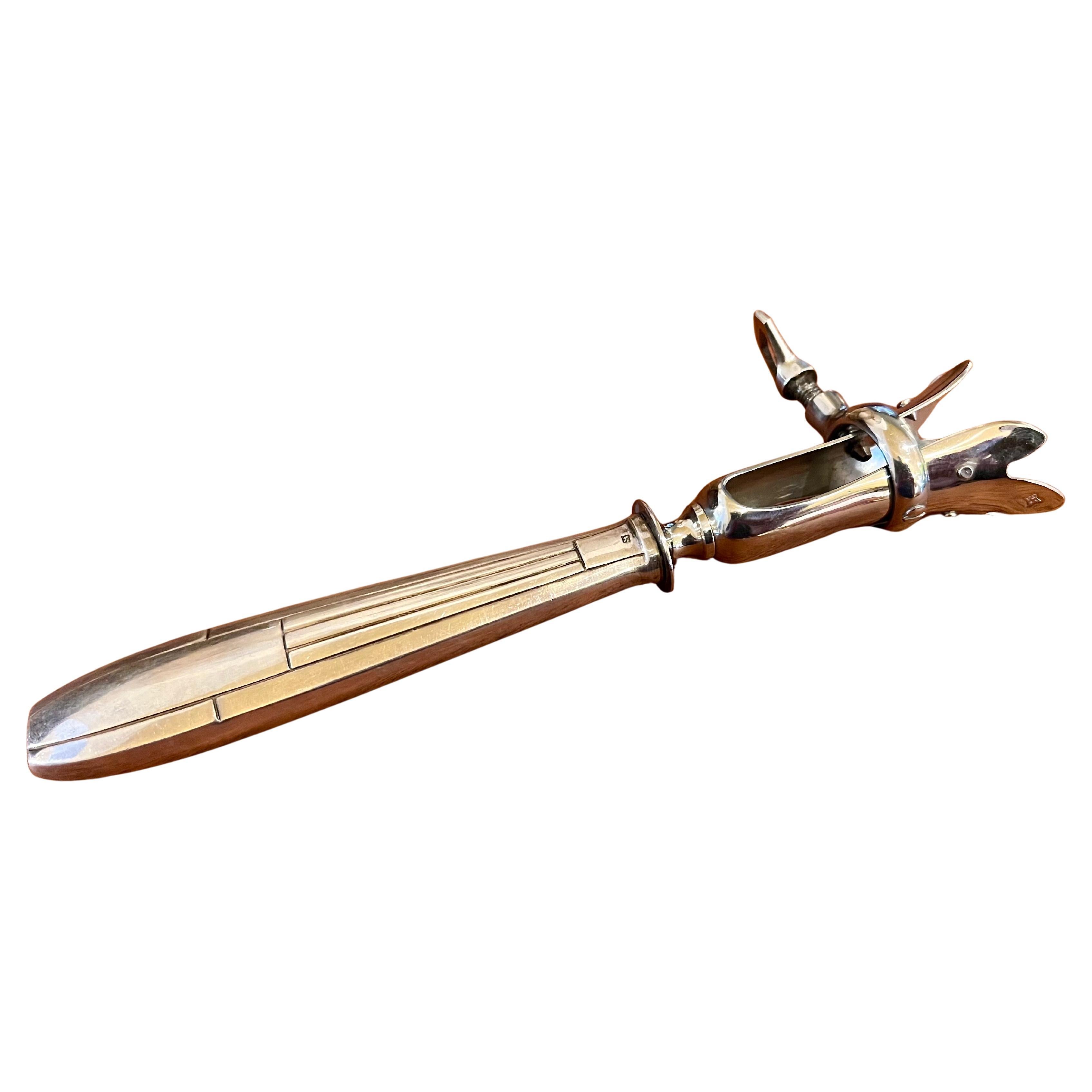 A very rare piece leg of lamb holder circa 1900's by Apollo flatware France.