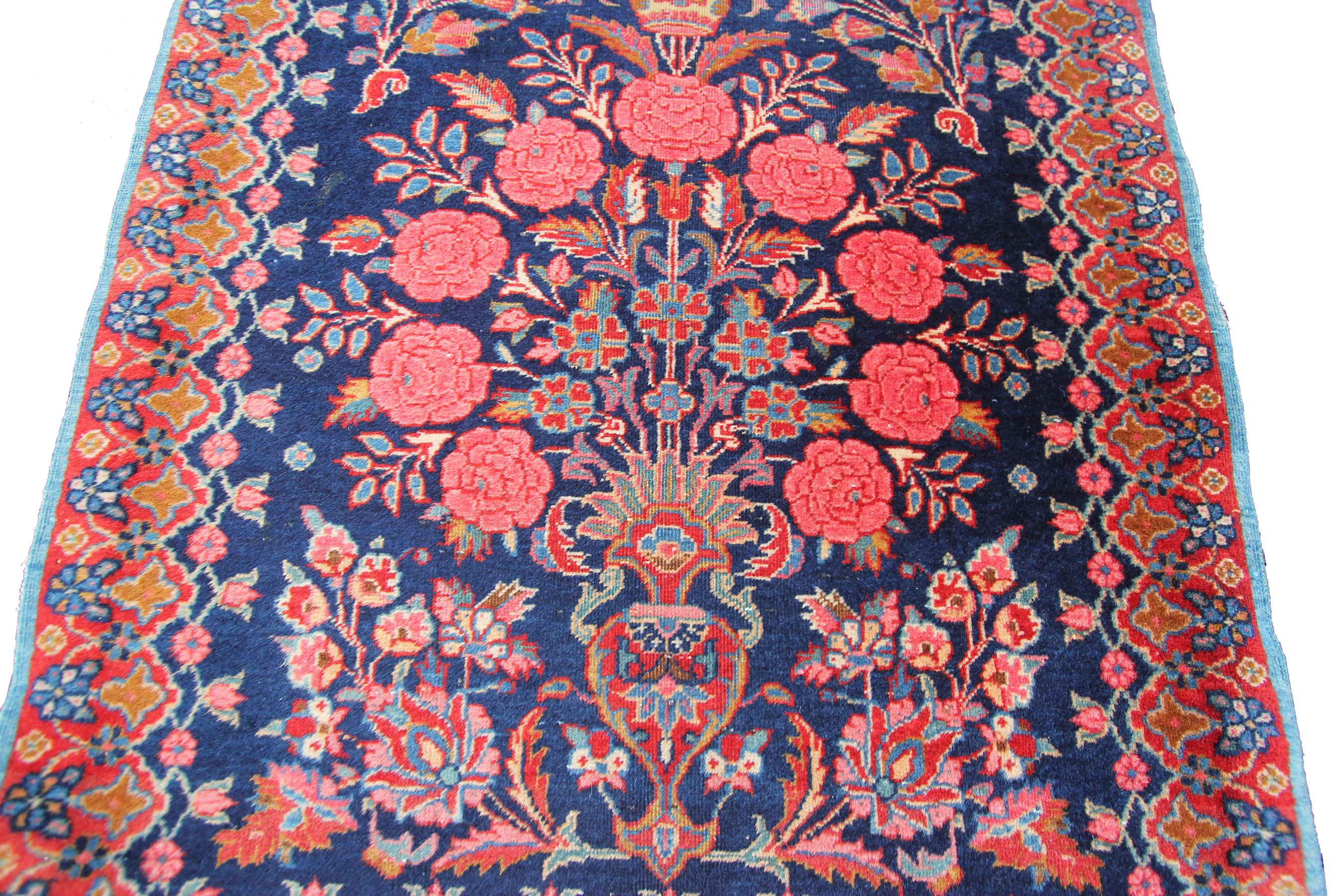 Hand-Knotted Antique Manchester Kashan Rug Antique Persian Kashan Rug 1890 66x92cm 2x3 For Sale