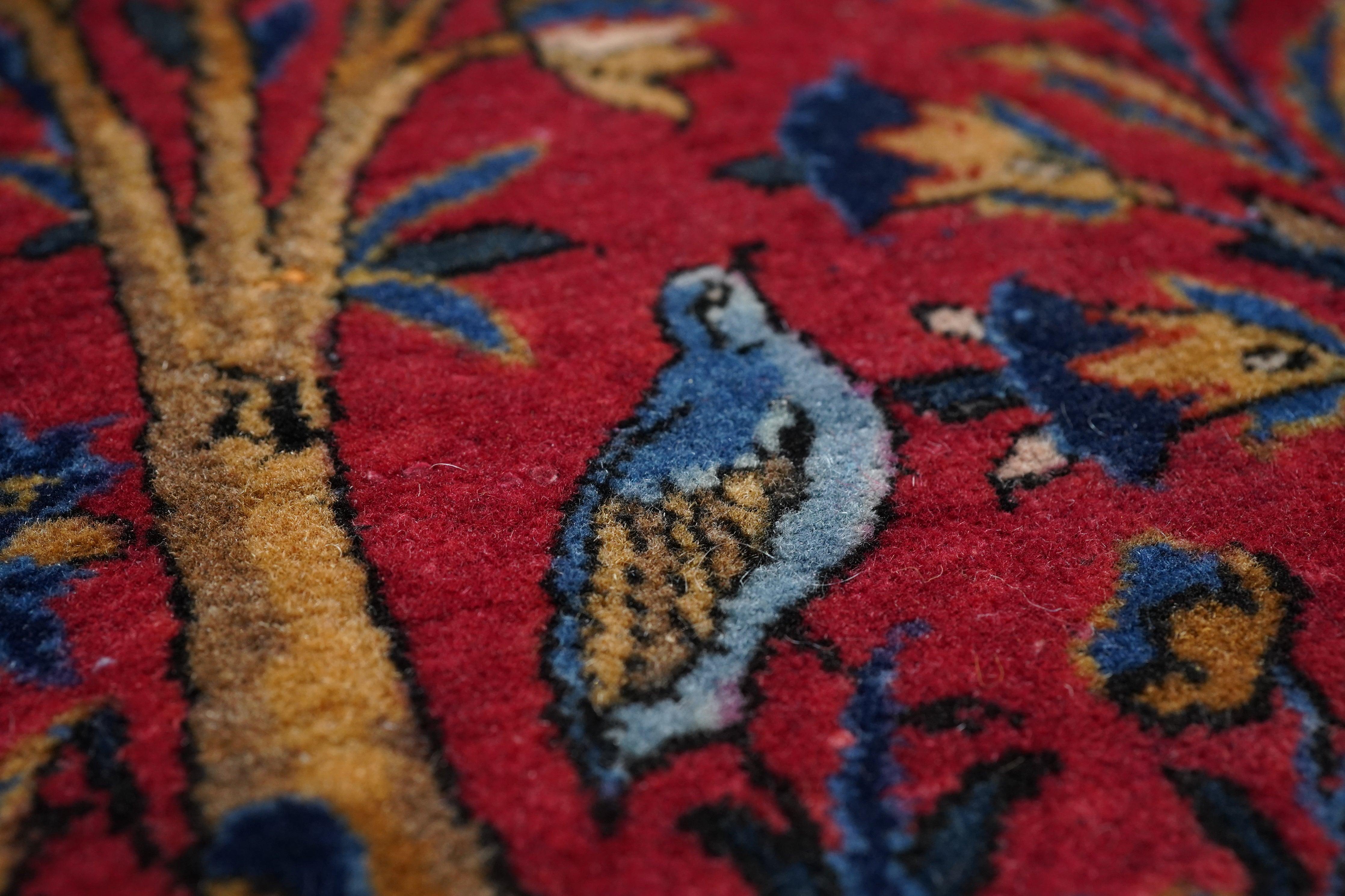 Laine Tapis de couloir Kashan en laine Manchester antique 1'10'' x 9'11'' en vente