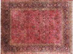 Antique Manchester Wool Persian Kashan Carpet