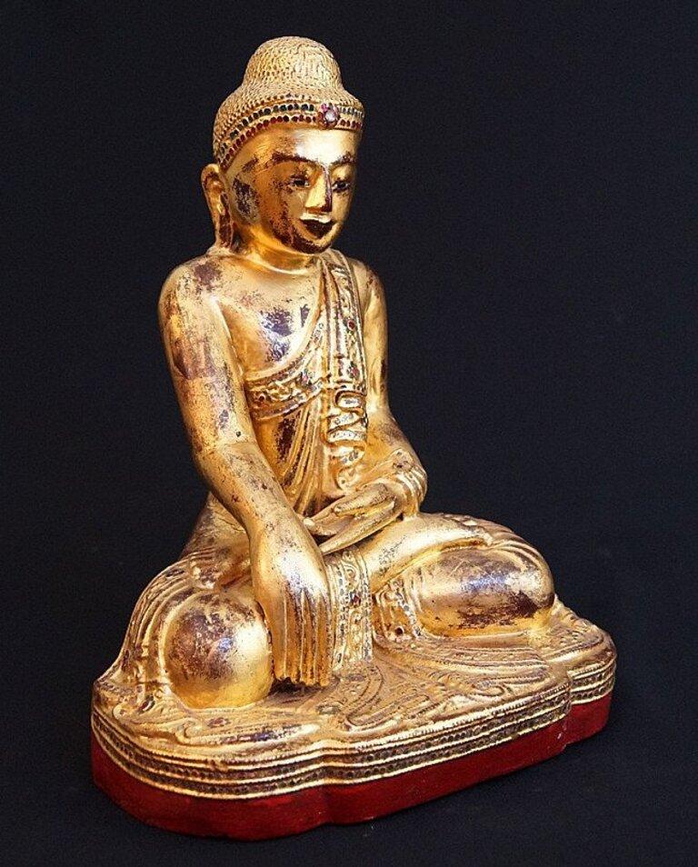 Wood Antique Mandalay Buddha from Burma For Sale