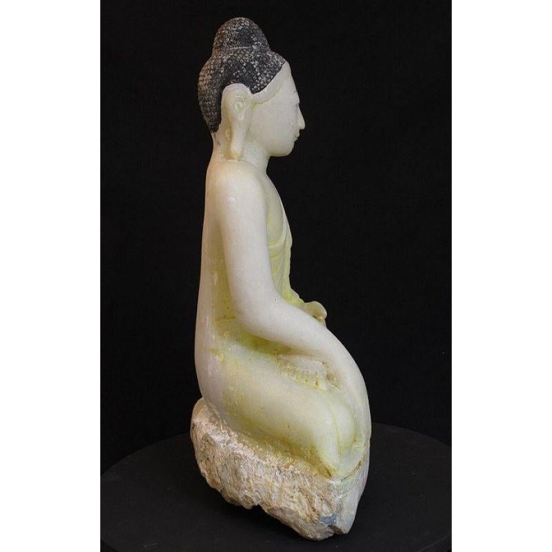 Marble Antique Mandalay Buddha from Burma For Sale