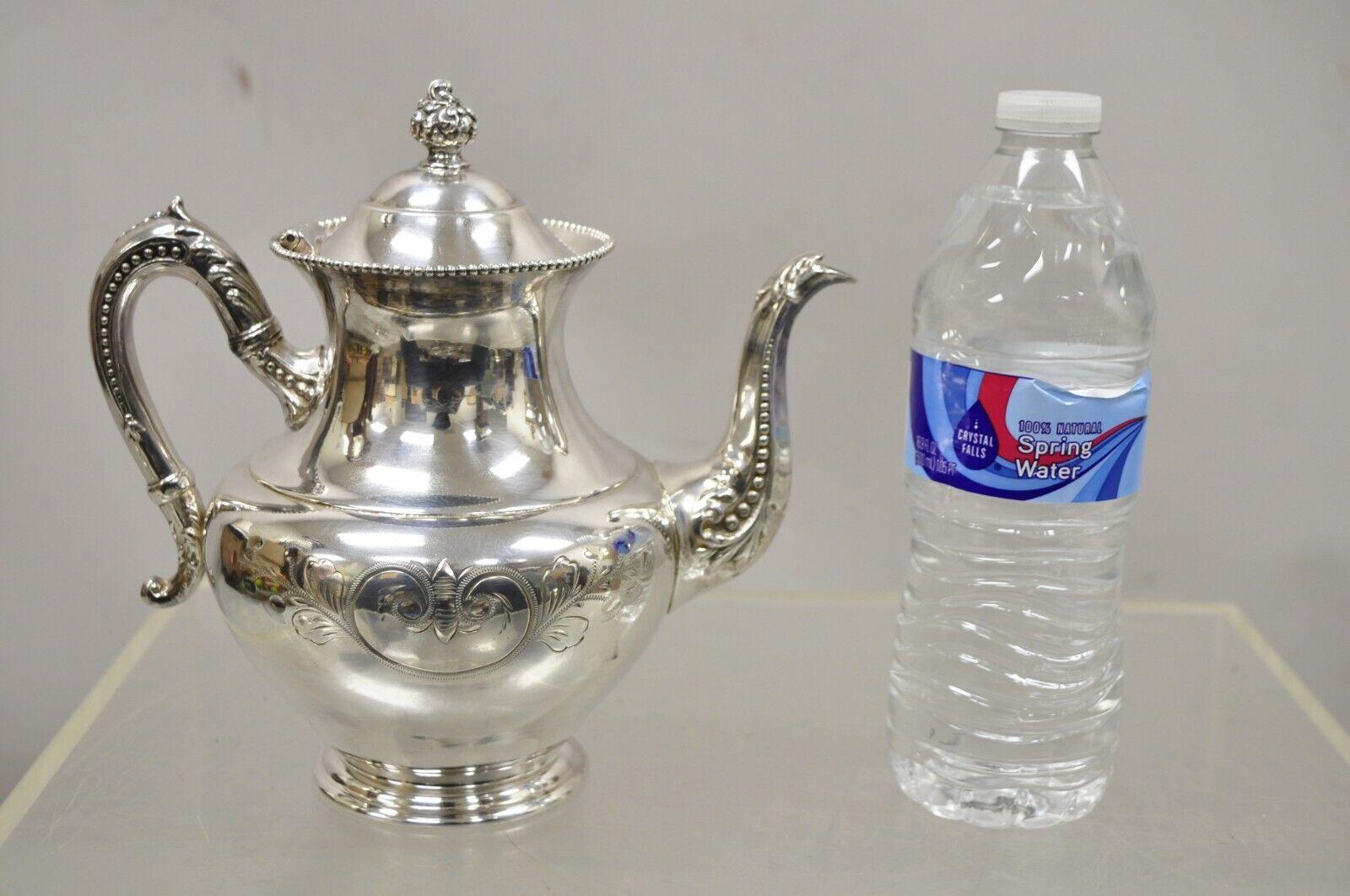 Antique Manhattan Silver Plate Co Silver Plated Tea Serving Set, 4pc Set For Sale 3