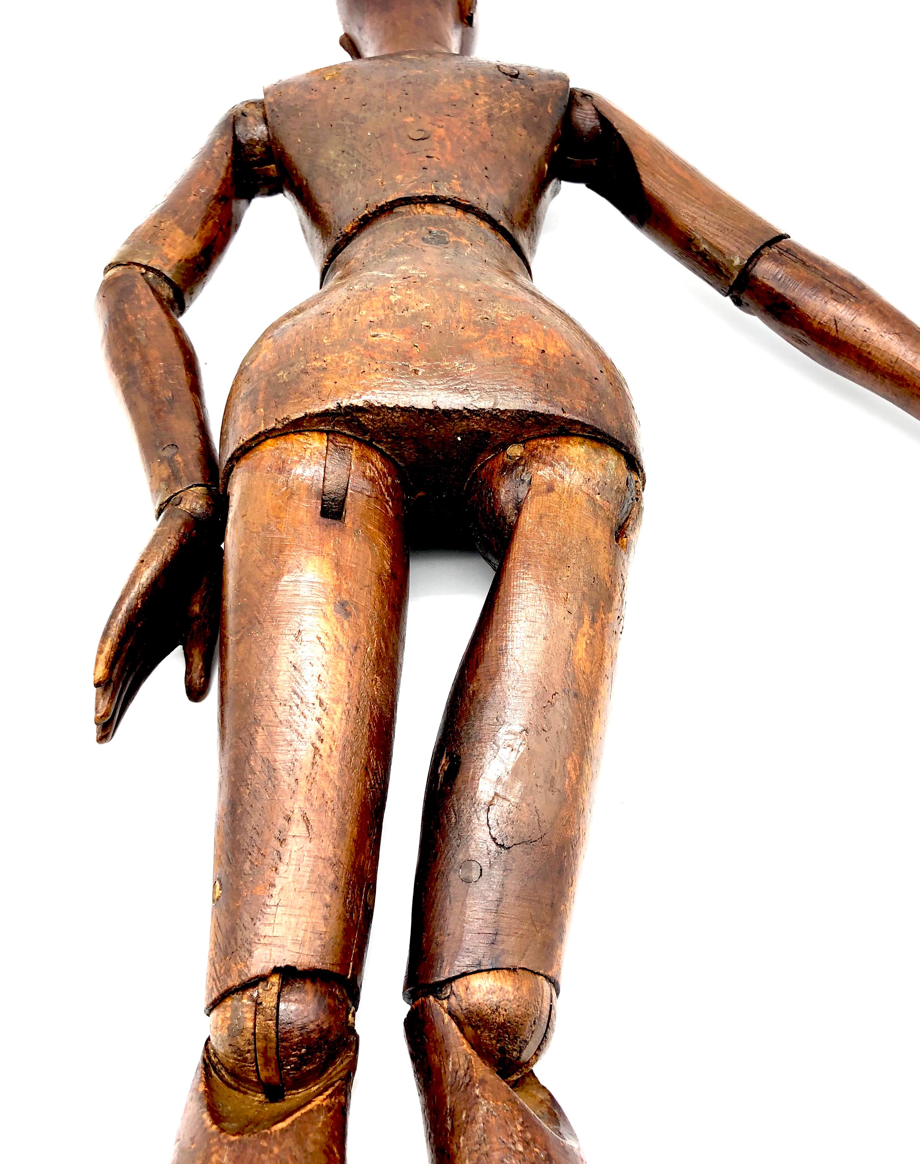 Antique Mannequin Figure Sculpture Beechwood, France 1