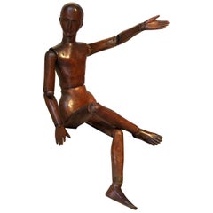Antike Mannequin Figur Skulptur Buchenholz:: Frankreich
