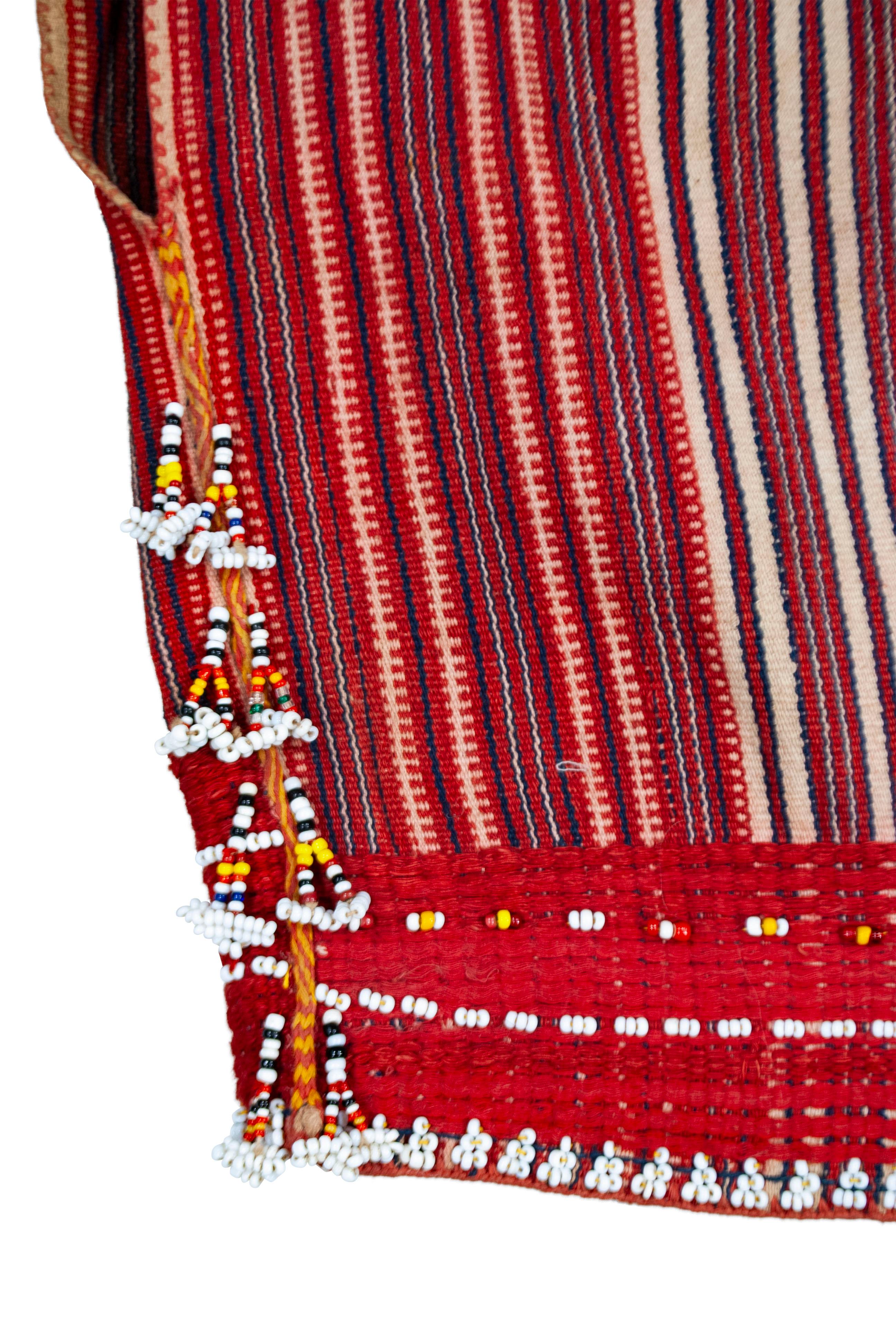 Antique Man’s Ceremonial Beaded Vest (Kuton), Gadding, Philippines In Good Condition For Sale In Point Richmond, CA