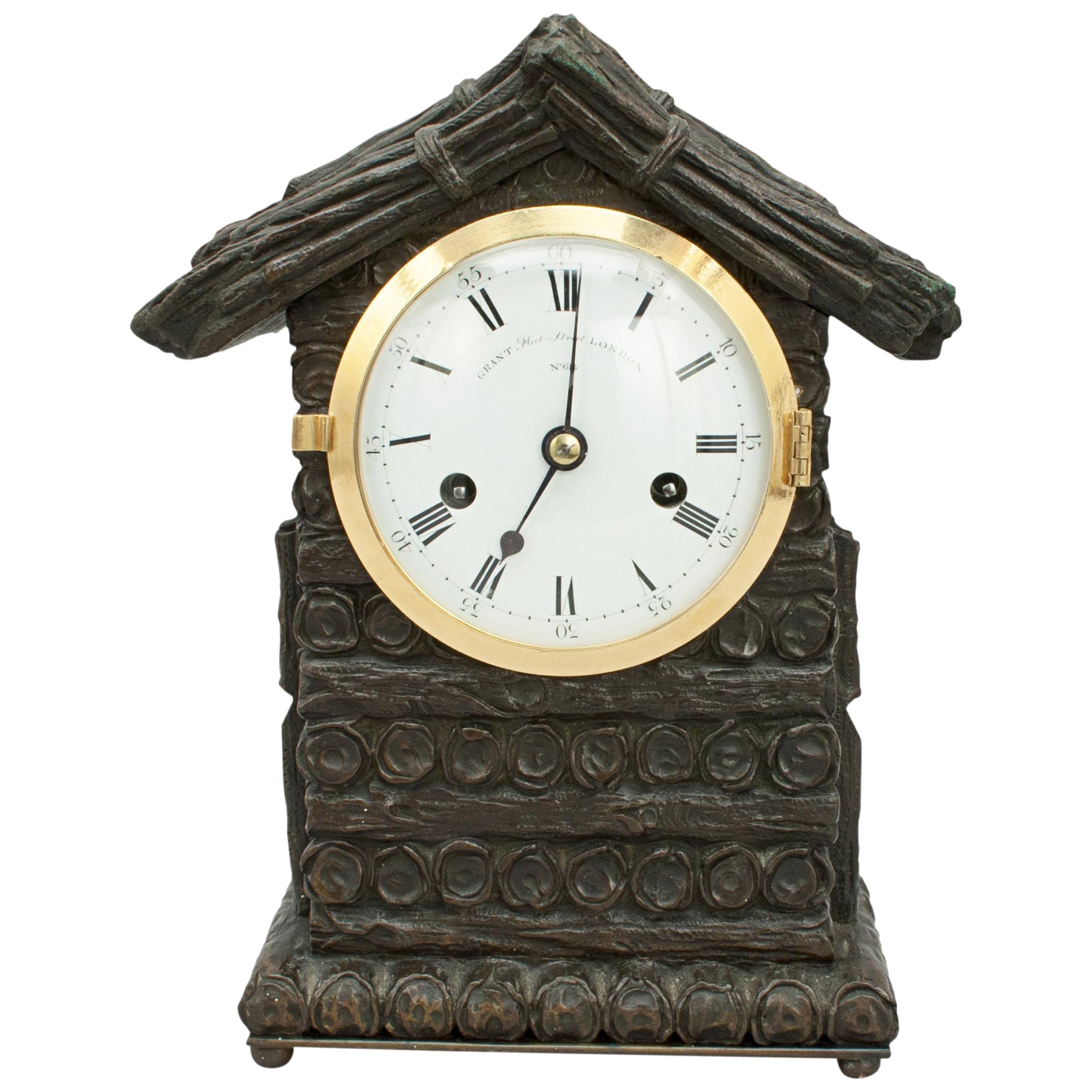 Antique Mantel Clock by Grant, Black Forest Type Design For Sale