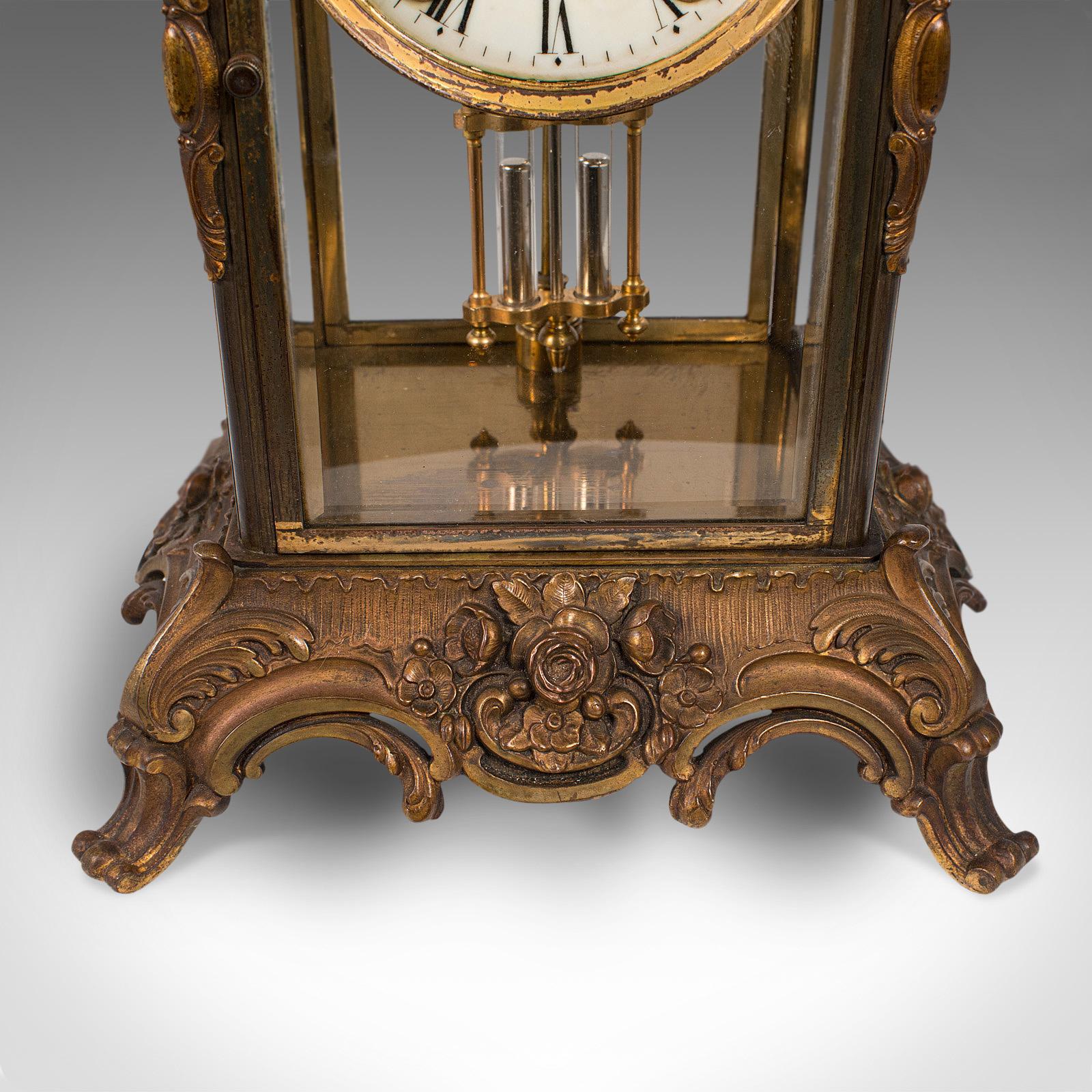 Antique Mantel Clock, French, Gilt Bronze, Ormolu, Brocot Escapement, circa 1900 2