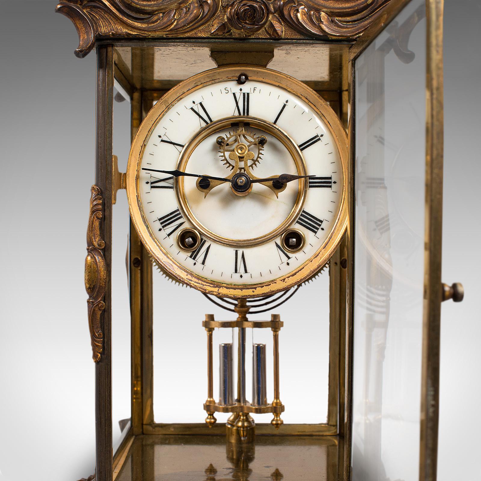 Antique Mantel Clock, French, Gilt Bronze, Ormolu, Brocot Escapement, circa 1900 3