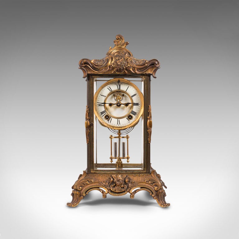 Antique Mantel Clock, French, Gilt Bronze, Ormolu, Brocot Escapement ...