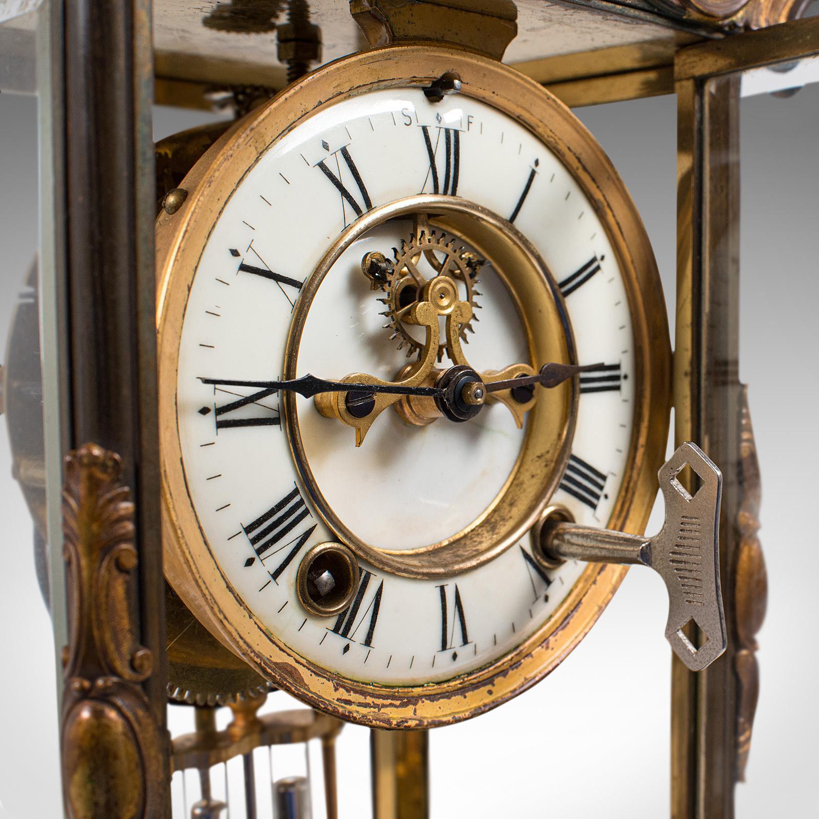 19th Century Antique Mantel Clock, French, Gilt Bronze, Ormolu, Brocot Escapement, circa 1900