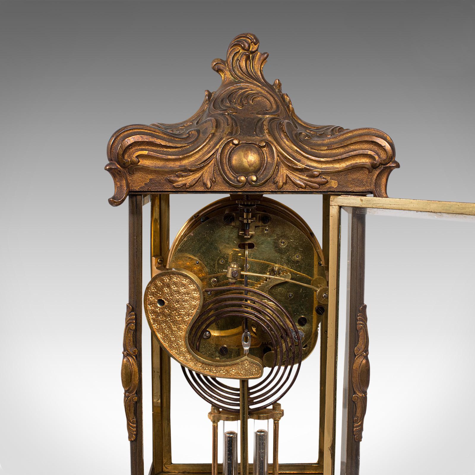 Antique Mantel Clock, French, Gilt Bronze, Ormolu, Brocot Escapement, circa 1900 1