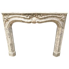 Antique Mantel in Pale Gray and White Hues, circa 1940