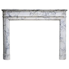 Antique Mantel of Arabescato Marble from Italy in Style of Louis XVI