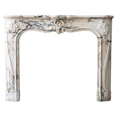 Antique mantel of Paonazzo marble, 19th century, Louis XV