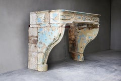 Antique Mantel Piece of French Limestone from the 19th Century