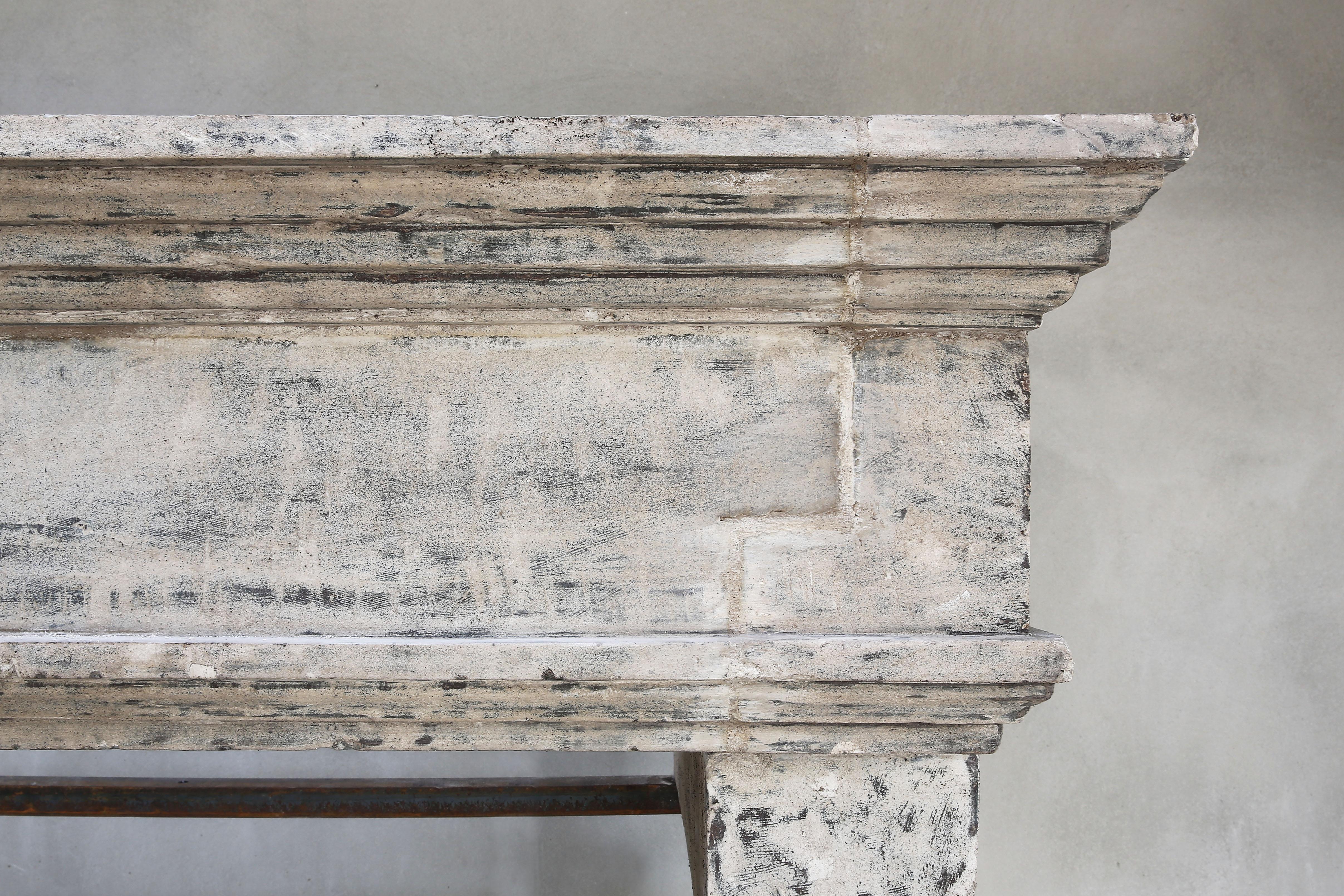 Other Antique Mantelpiece of French Limestone, 19th Century, Campagnarde Style