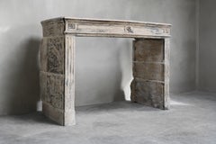 Antique Mantelpiece of French Limestone, 19th Century, Louis XVI