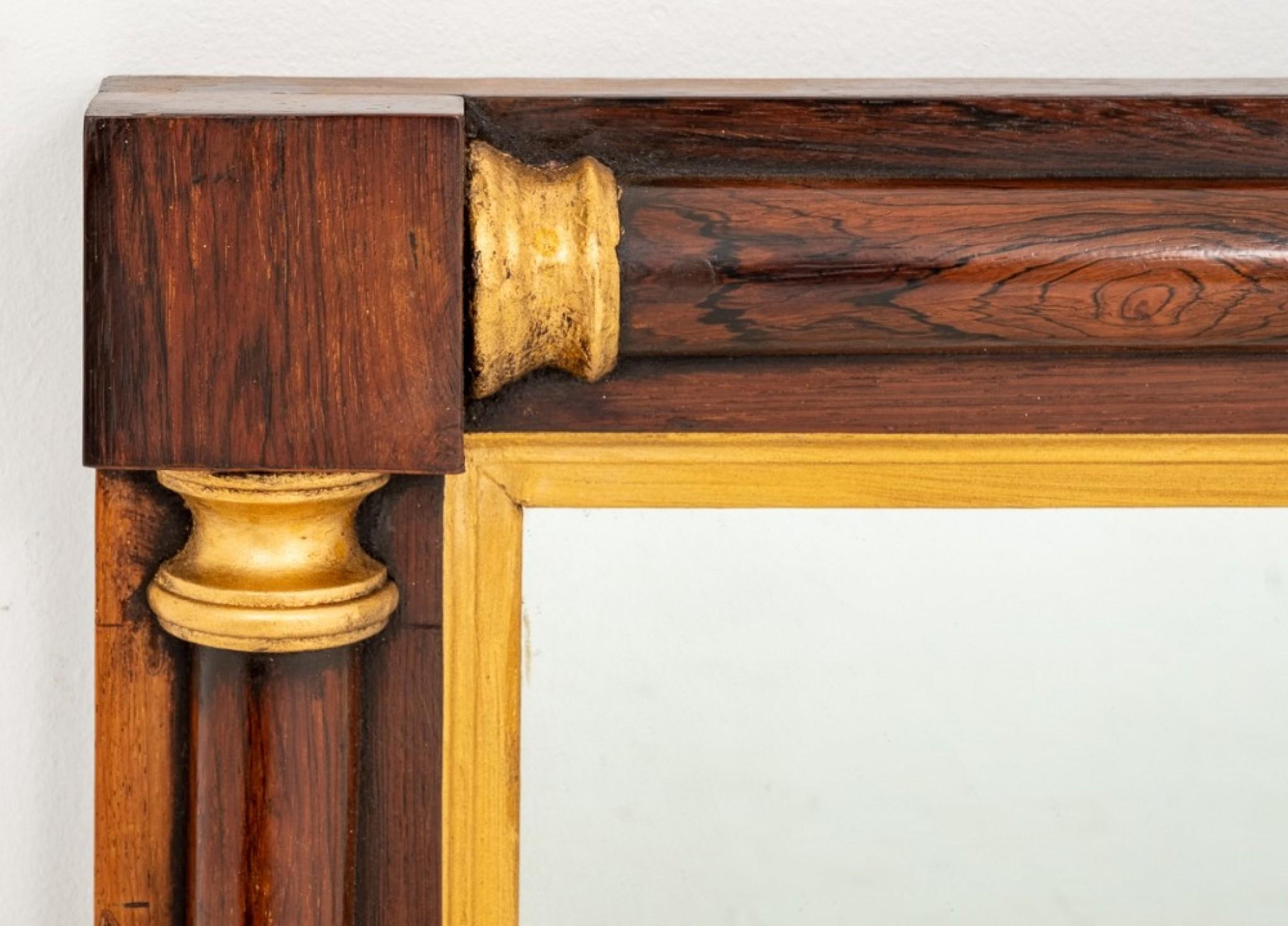 Antique Mantle Mirror, Rosewood and Gilt In Good Condition For Sale In Potters Bar, GB