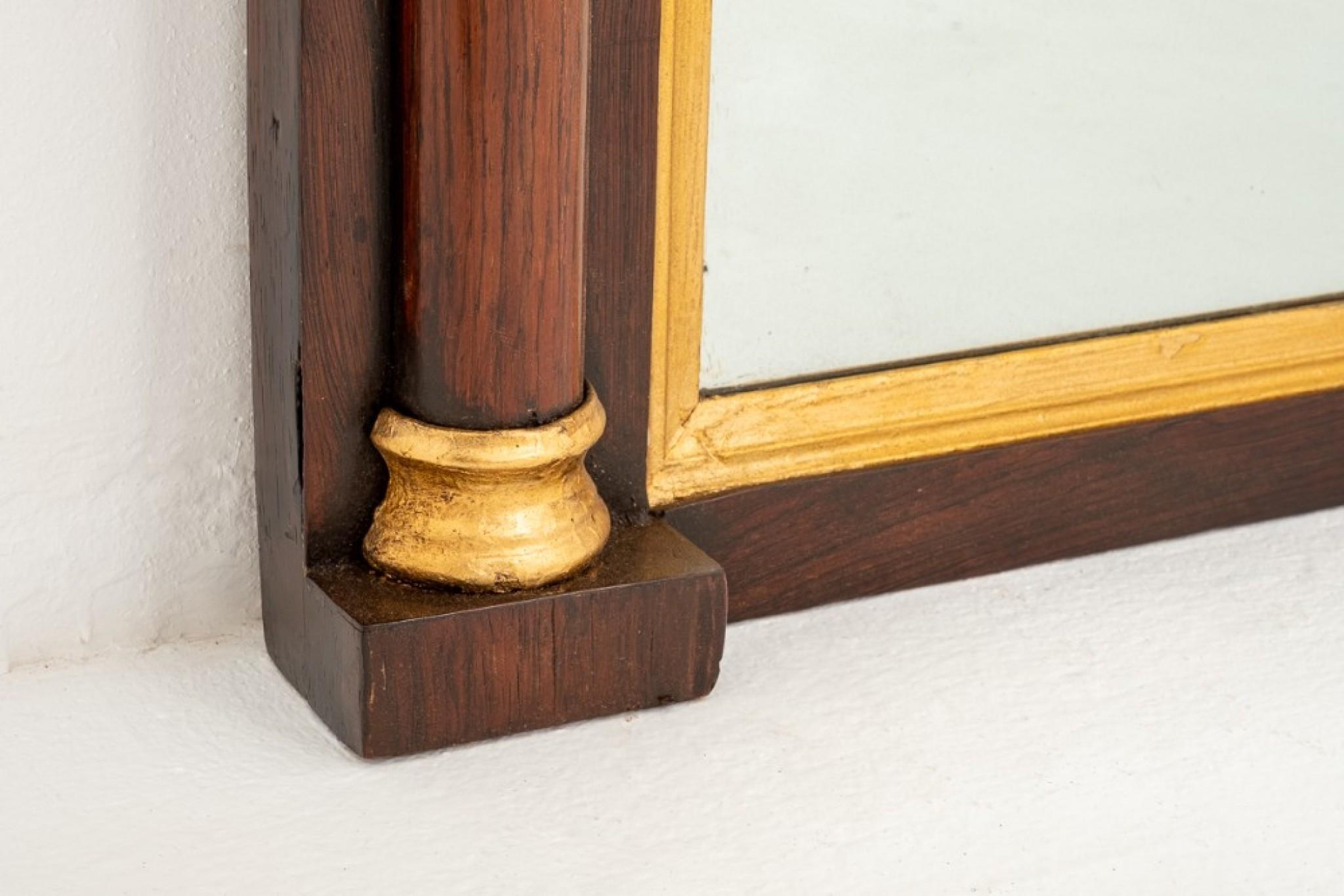 19th Century Antique Mantle Mirror, Rosewood and Gilt For Sale