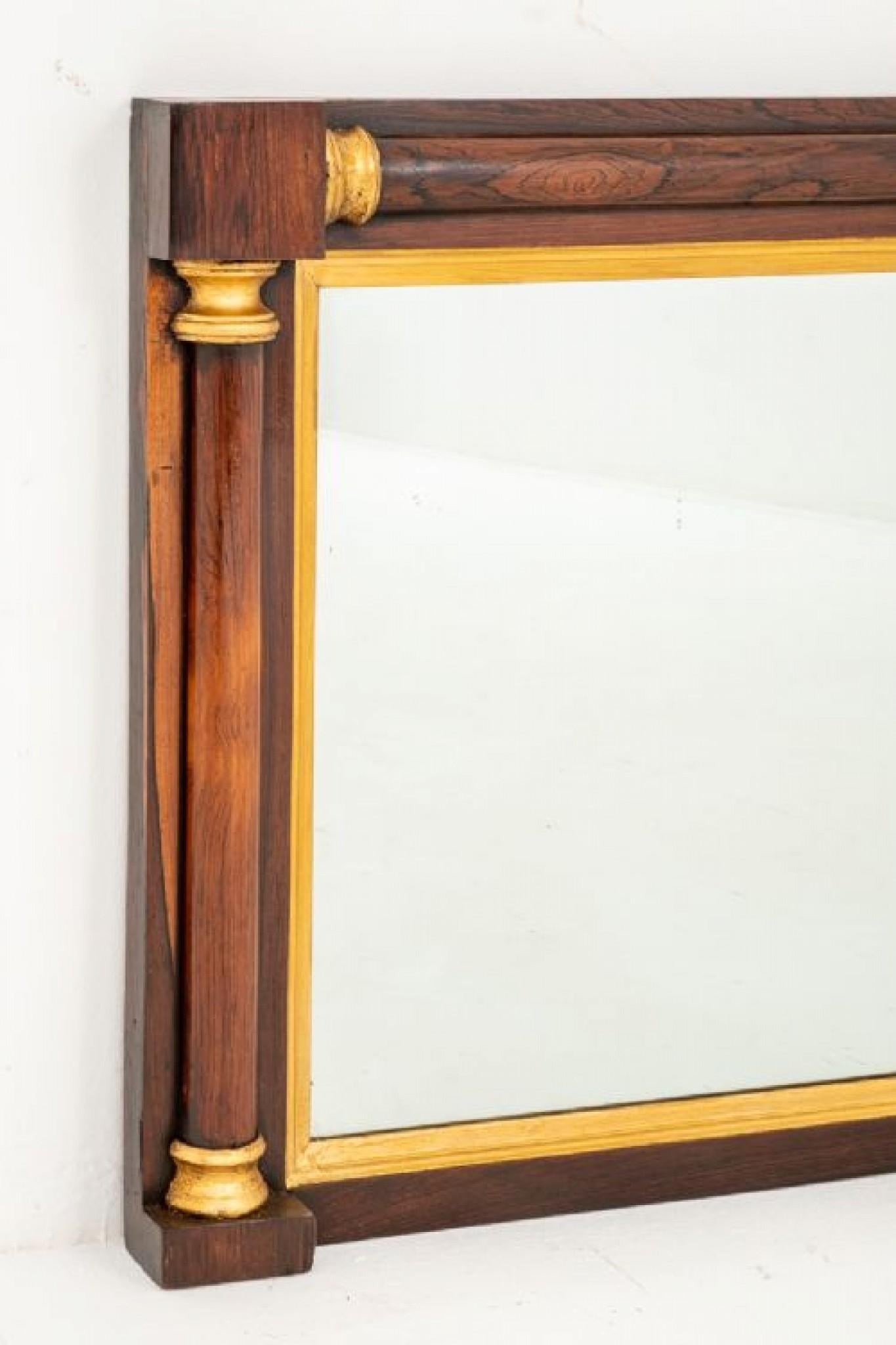 Antique Mantle Mirror, Rosewood and Gilt For Sale 1