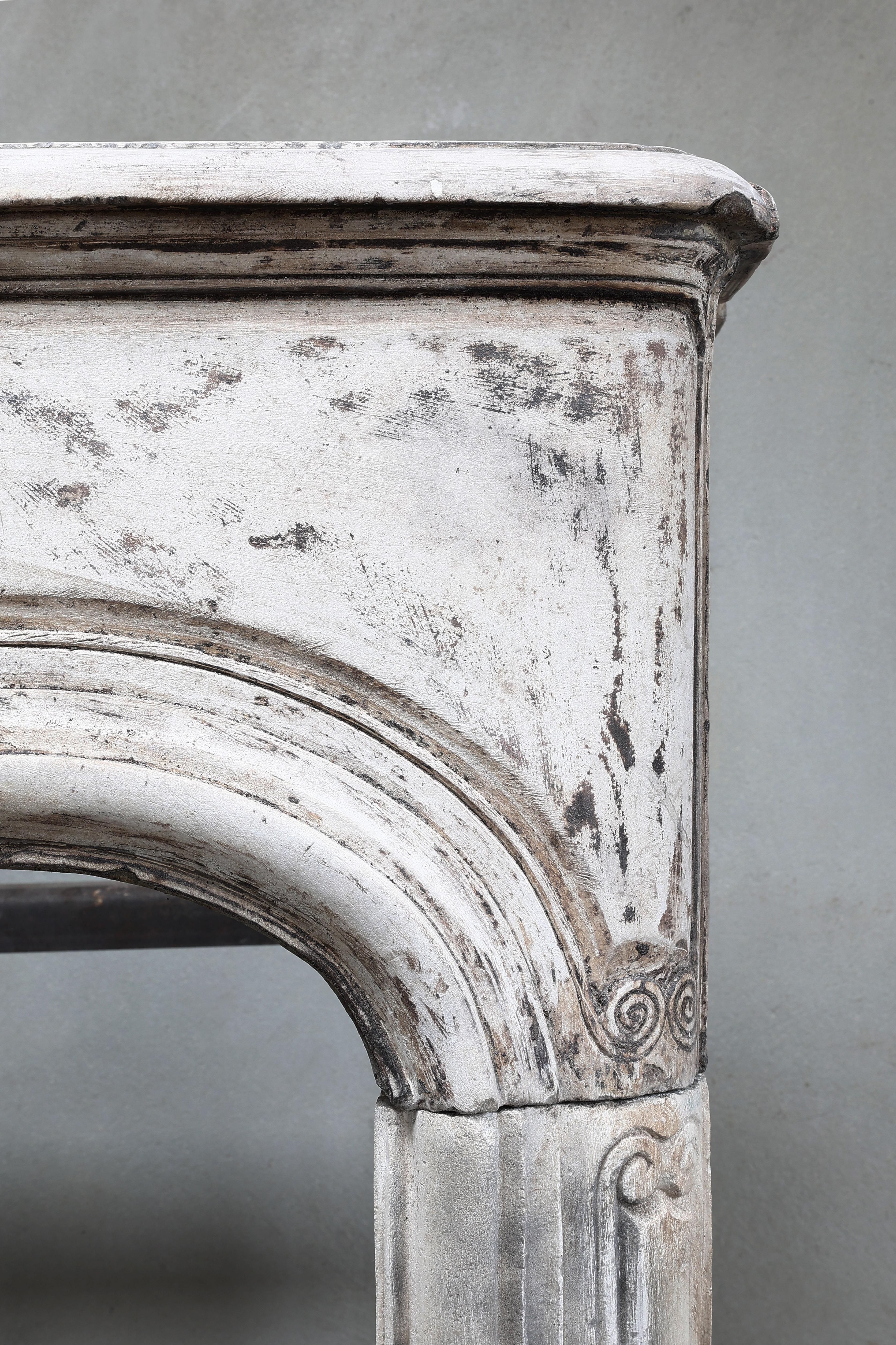 Other 19th Century Limestone Fireplace Mantel from France