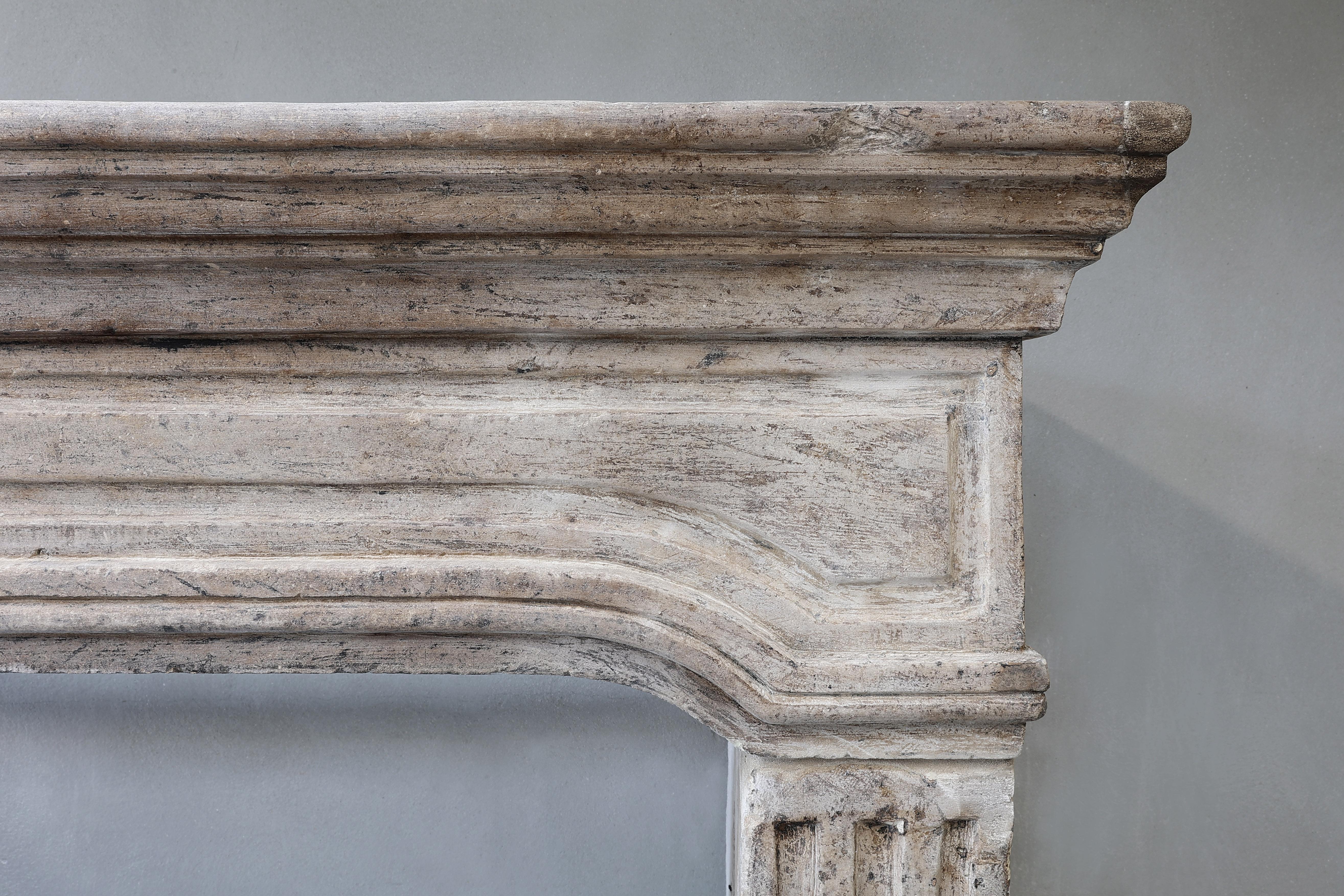 Other Antique Mantle of French Limestone in Campagnarde Style from the 19th Century