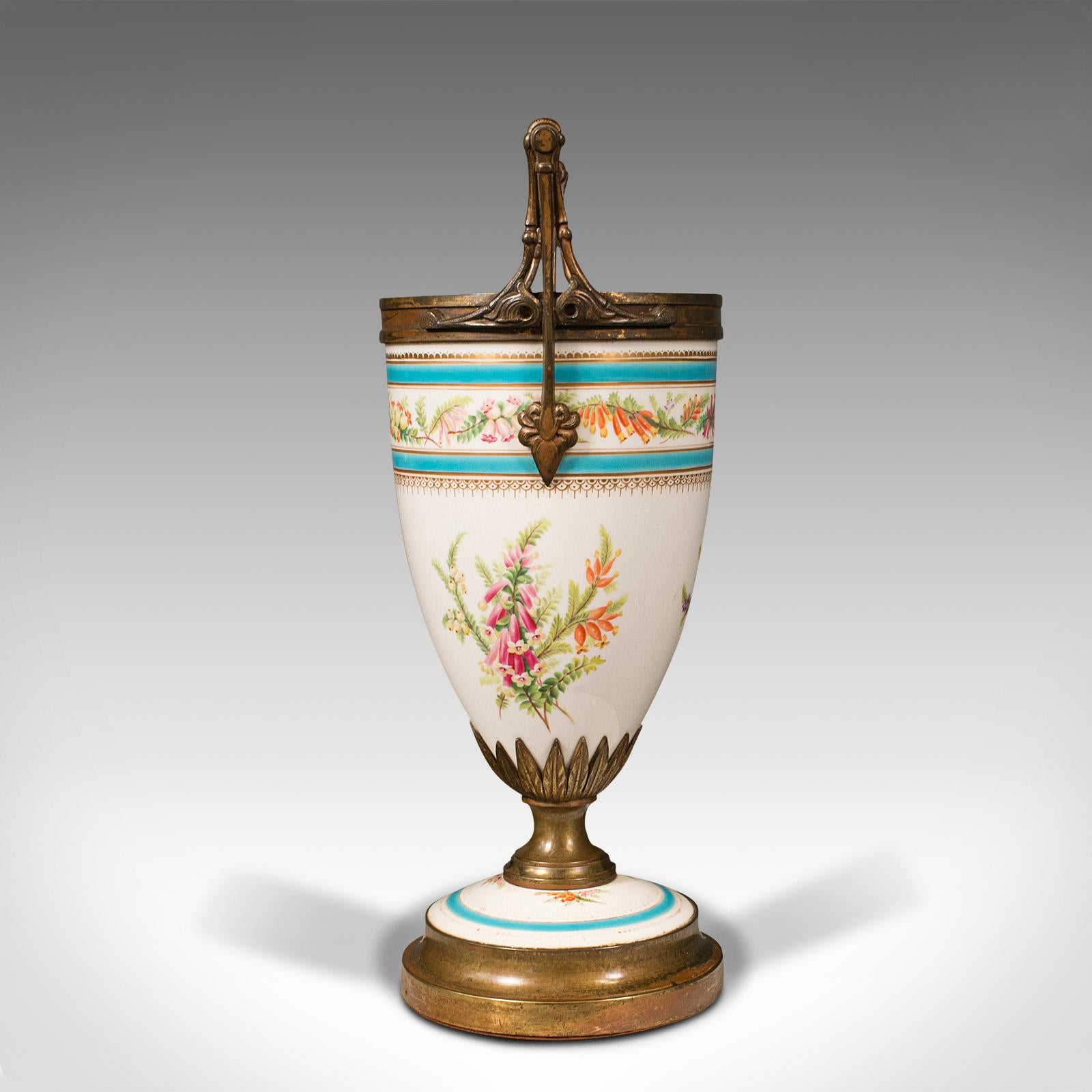 Français Jardinière de cheminée ancienne, française, céramique, exposition, jardinière, victorienne en vente