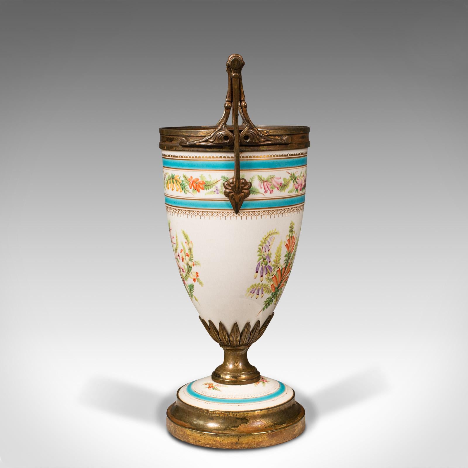 19th Century Antique Mantlepiece Jardiniere, French, Ceramic, Display, Planter, Victorian For Sale