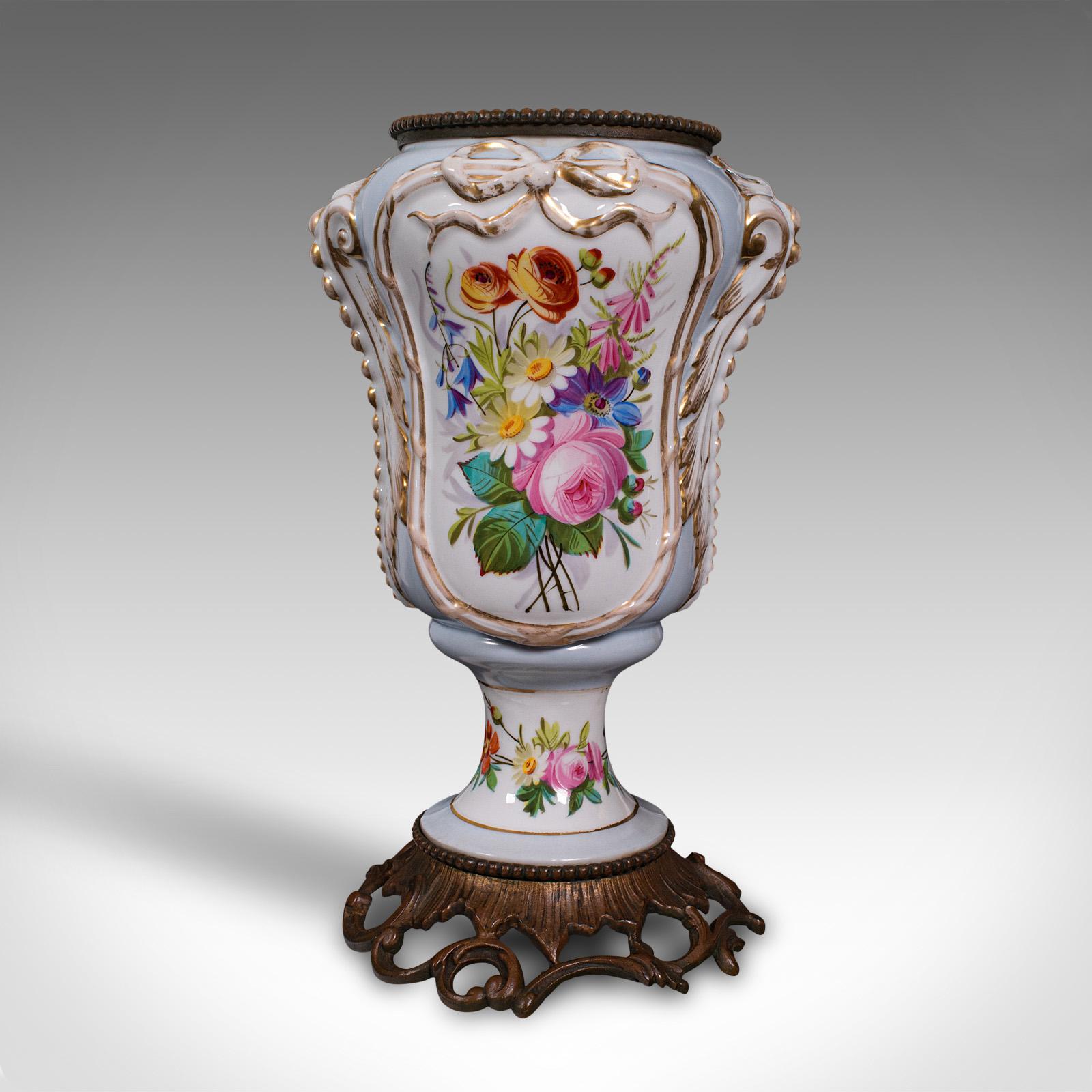 Antique Mantlepiece Vase, French, Ceramic, Planter, Jardiniere, Victorian, 1900 In Good Condition For Sale In Hele, Devon, GB