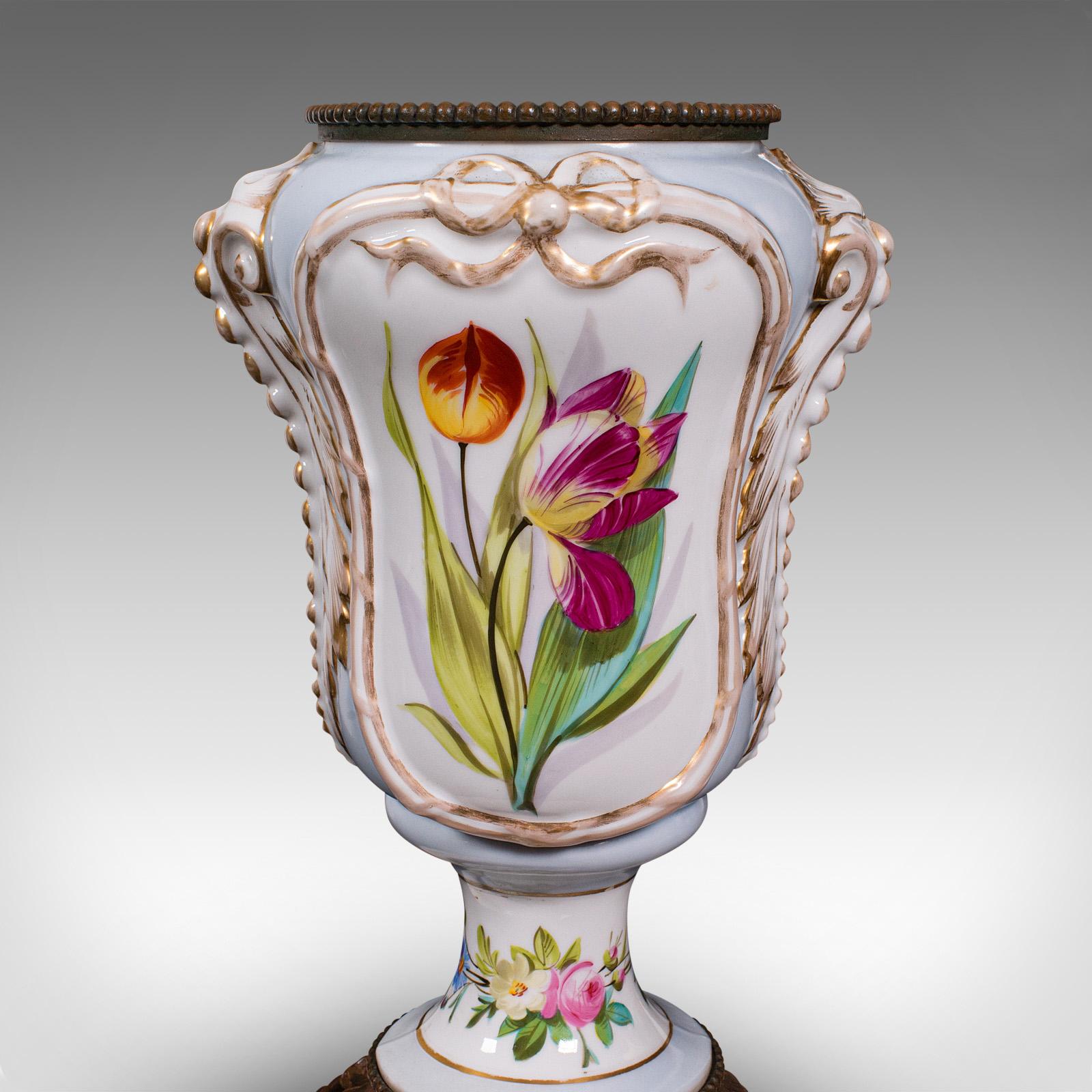 Antique Mantlepiece Vase, French, Ceramic, Planter, Jardiniere, Victorian, 1900 For Sale 1