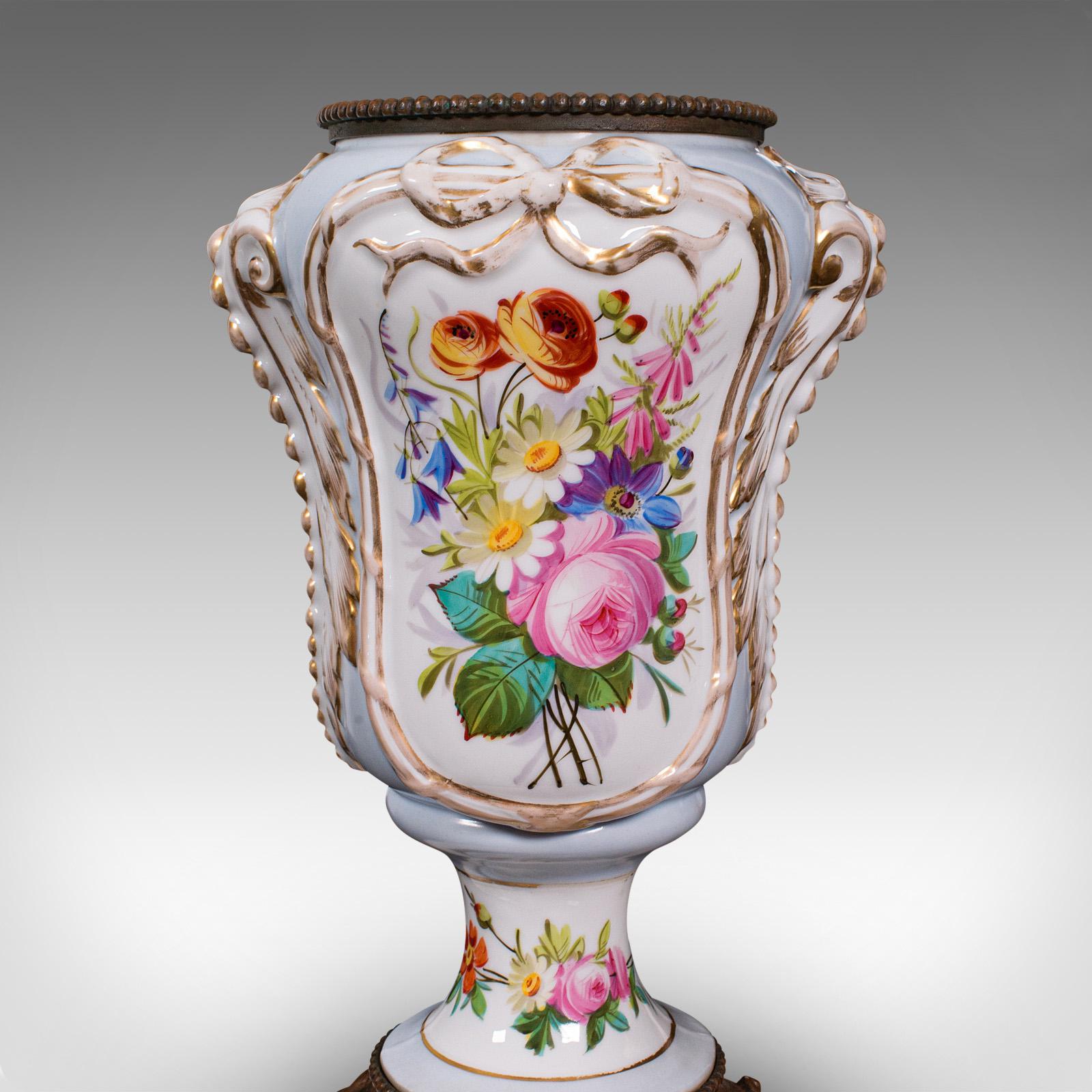 Antique Mantlepiece Vase, French, Ceramic, Planter, Jardiniere, Victorian, 1900 For Sale 2
