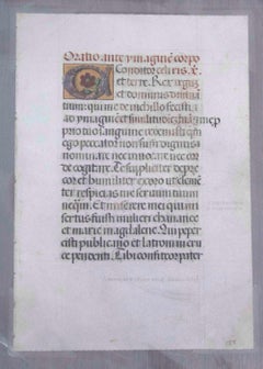 Antique Manuscript Leaf from a Book of Hours 1500