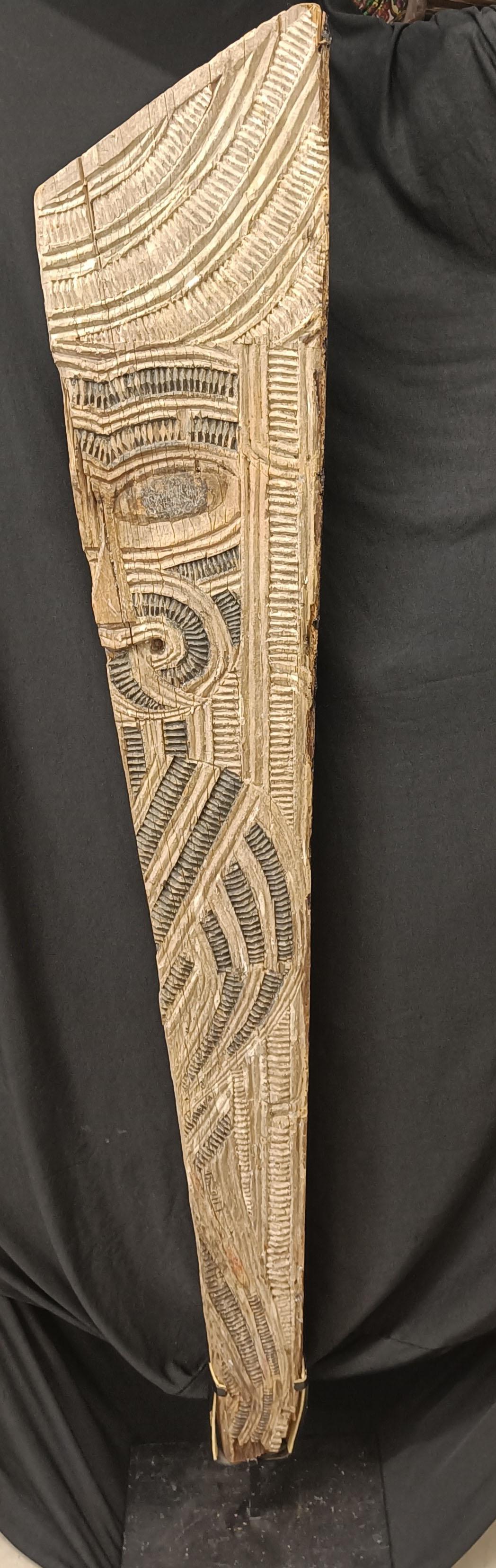 Antike Māori geschnitzt Hartholz architektonische Panel - Tiki   Ozeanisch Polynesisch (Handgeschnitzt) im Angebot