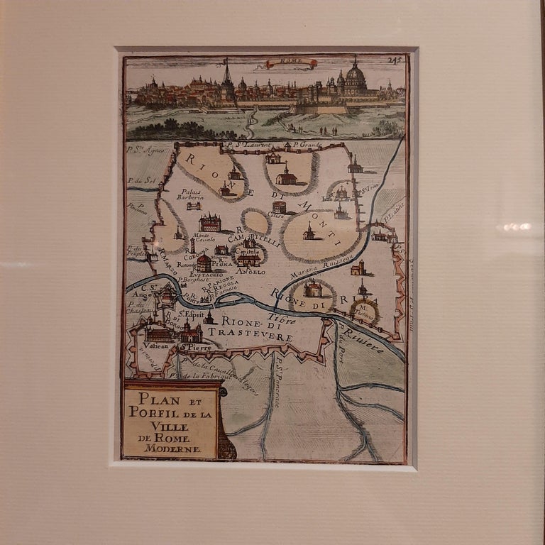 Antique Map And View Of The City Of Rome By Mallet Circa 16 For Sale At 1stdibs