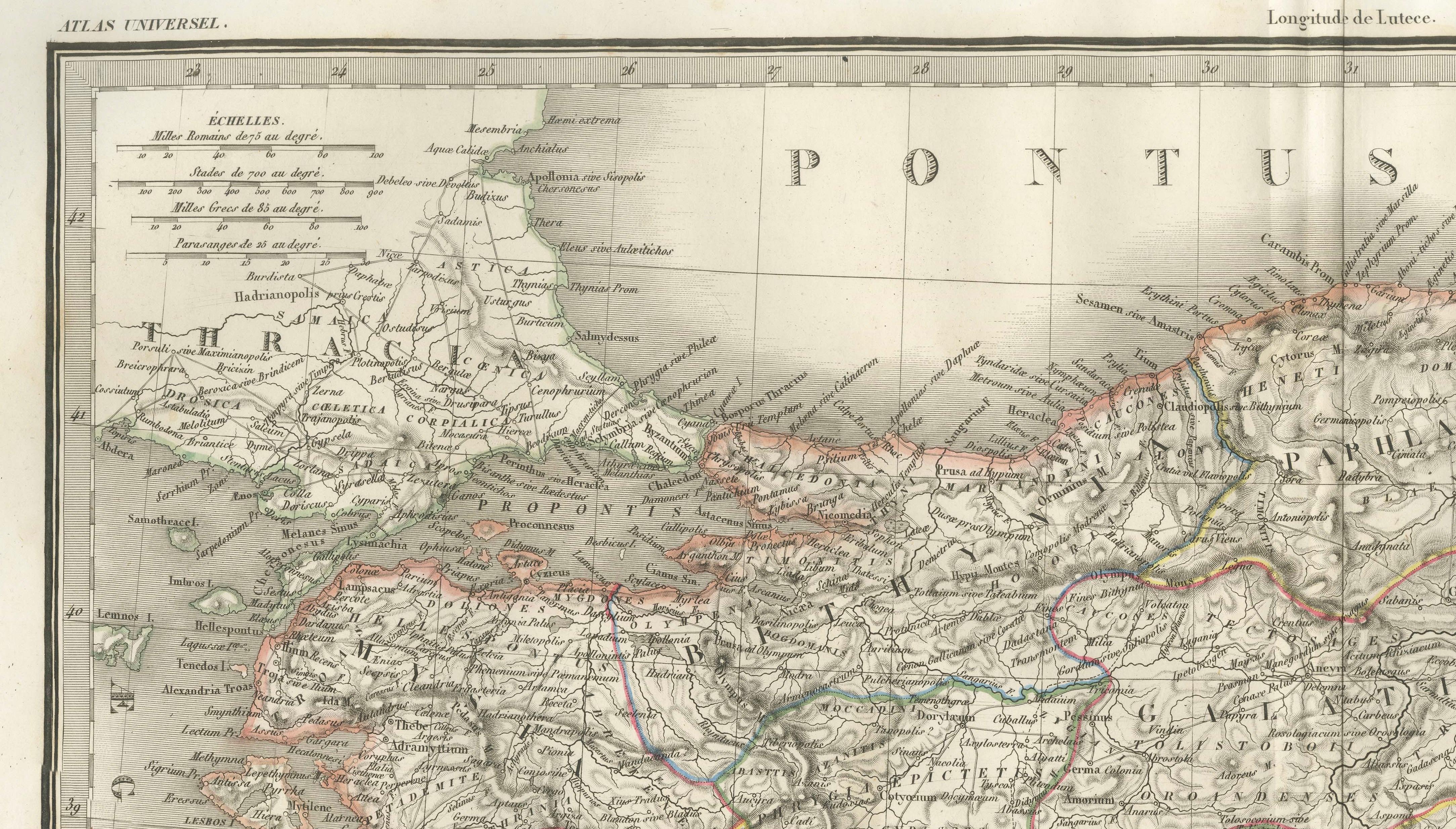 Antique Map Asia Minor Turkey Levant, Lapie 1838 – Hand Colored Engraving