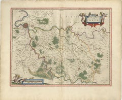 Antique Map Brie & Champagne France, Blaeu c.1642 – Paris Region