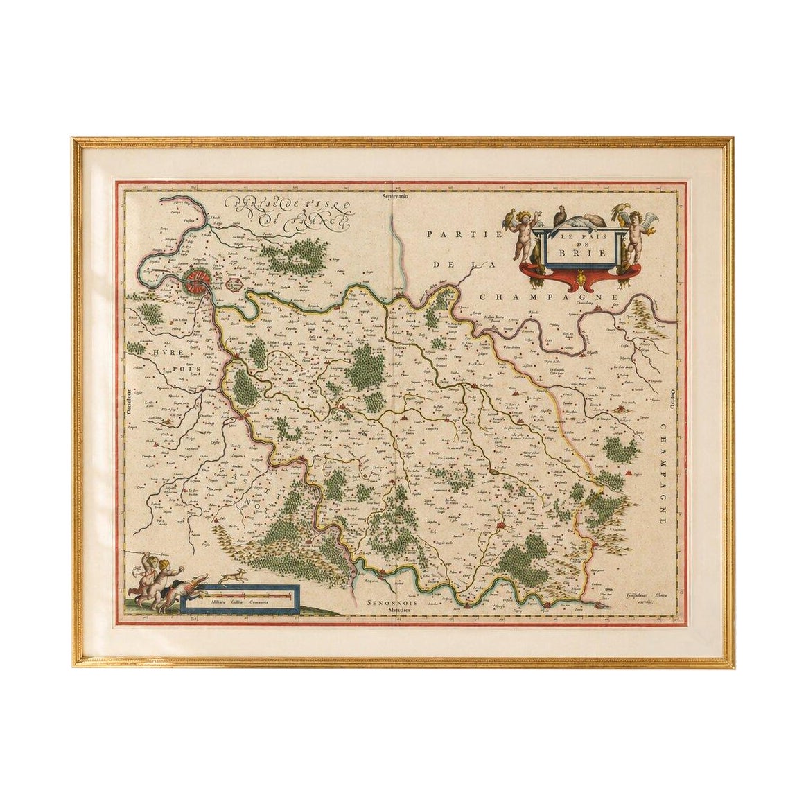 Antique Map Brie & Champagne France, Blaeu c.1642 – Paris Region