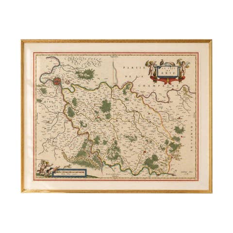 Antique Map Brie & Champagne France, Blaeu c.1642 – Paris Region