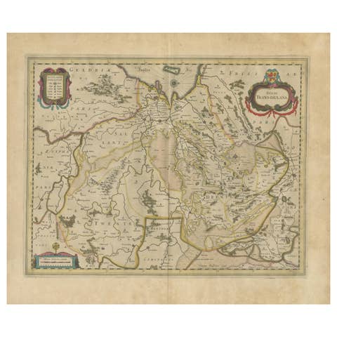 Antique Map by Janssonius of the Dutch Province of Overijsel, ca.1650