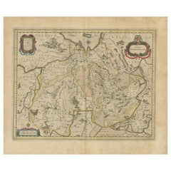 Mappa antica di Janssonius della provincia olandese di Overijsel, 1650 ca.
