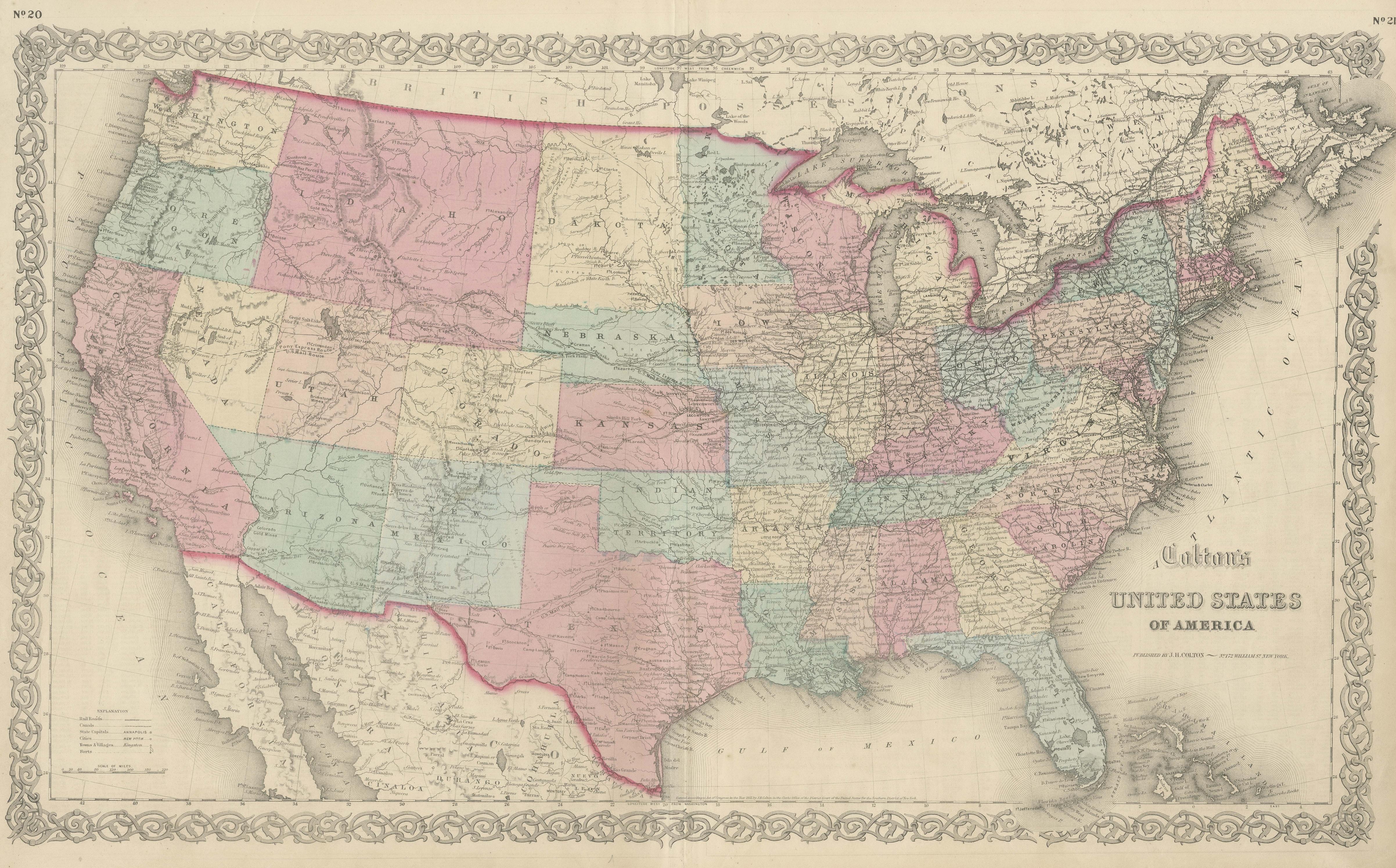 cartina stati uniti d'america