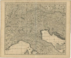 Antique Map Covering Northern Italy, Austria, Slovenia & Croatia, ca.1690